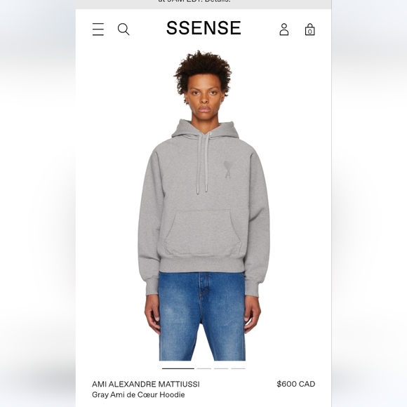 AMI ALEXANDRE MATTIUSSIGray Ami de Cœur Hoodie - Picture 2 of 8